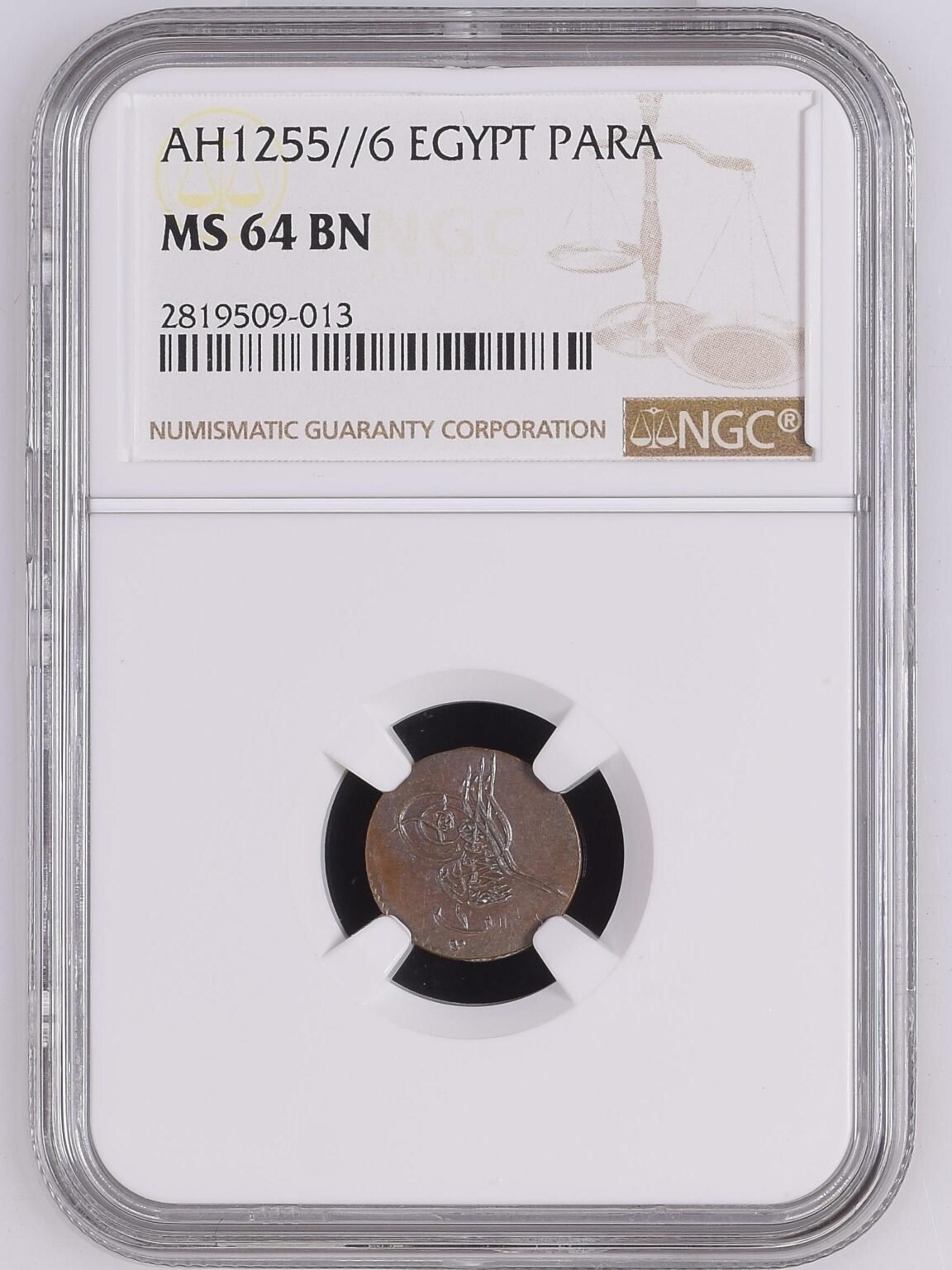 Egypt 1 Para Copper (AH 1255/6) - Abdul Mejid - NGC MS 64 BN - Top Pop