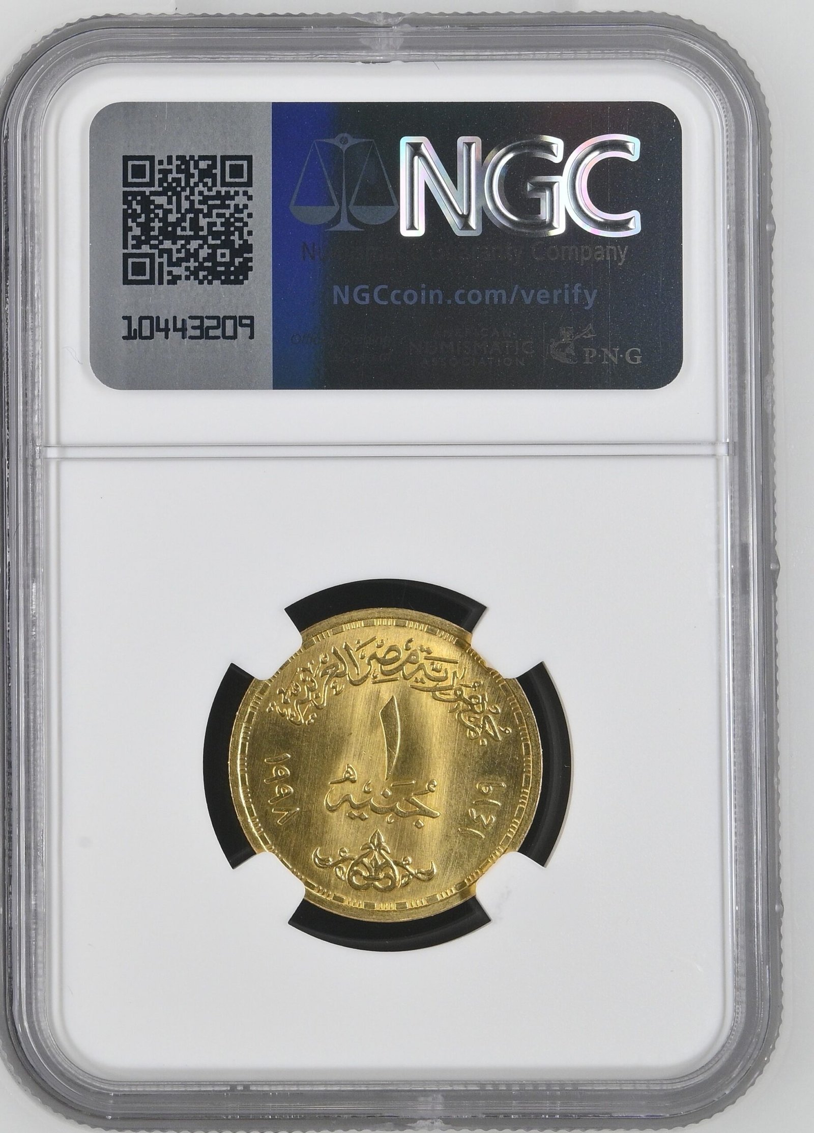 Egypt 1 Pound Gold (AH 1419 / 1998) - October War 25th Anniversary - NGC MS 66 - Image 2